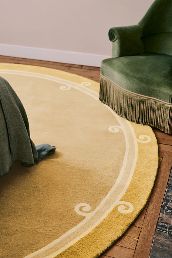 Tapis beige en laine - Syracuse Rond Jaune - 2 - Toulemonde Bochart