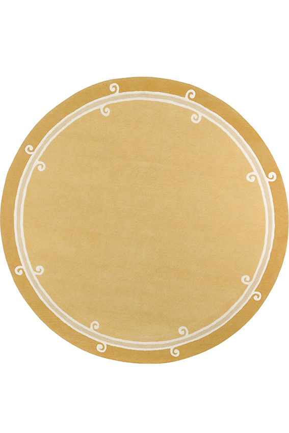 Tapis beige en laine - Syracuse Rond Jaune - 1 - Toulemonde Bochart