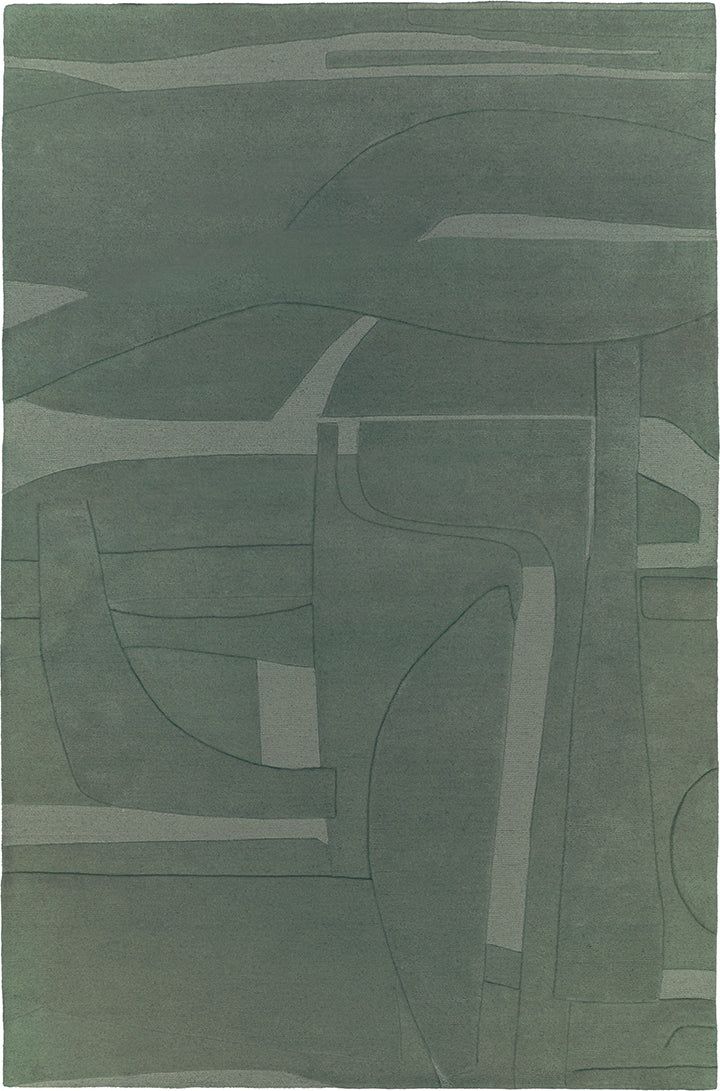 Tapis vert en laine - Collage Sauge - 1 - Toulemonde Bochart