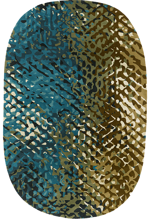 Tapis vert en laine et viscose - Apidea Bleu vert - 1 - Toulemonde Bochart
