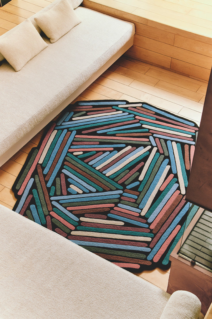 Tapis multicolore hiver en laine - Brindilles Hiver - 2 - Toulemonde Bochart