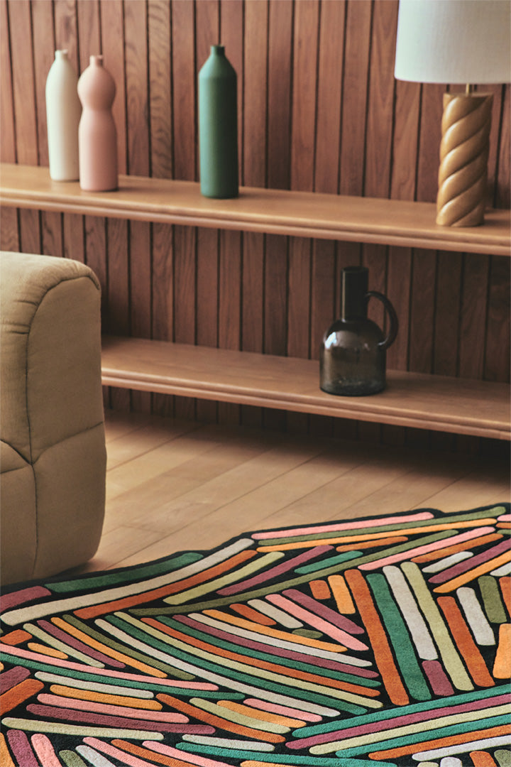Tapis multicolore printemps en laine - Brindilles Printemps - 3 - Toulemonde Bochart