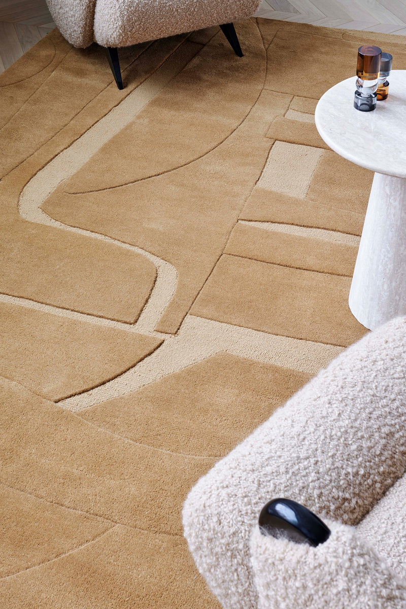 Tapis brun en laine - Collage Écureuil - 3 - Toulemonde Bochart