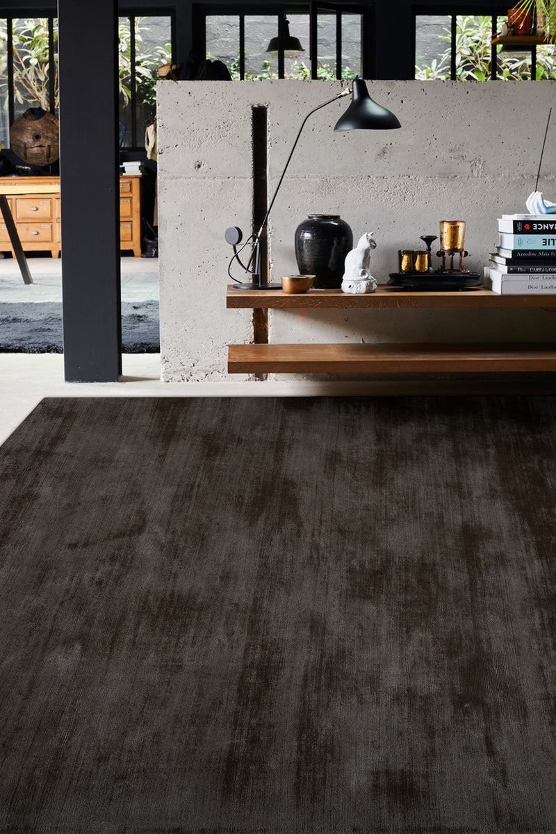 Tapis gris en tencel - Echo Anthracite - 2 - Toulemonde Bochart