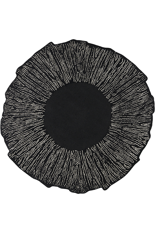 Tapis noir 100% laine - Eye Flower Noir - 1 - Toulemonde Bochart