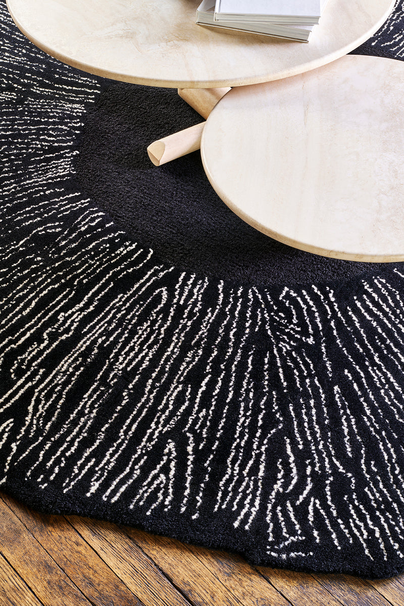 Tapis noir 100% laine - Eye Flower Noir - 3 - Toulemonde Bochart