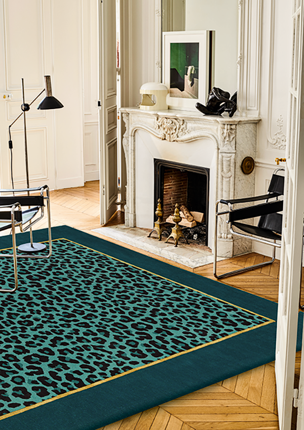Tapis bleu en laine et viscose - Fauve Aqua - 2 - Toulemonde Bochart