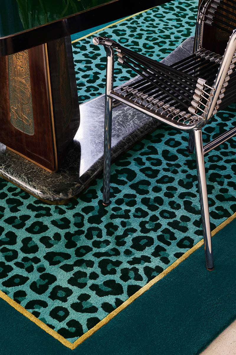 Tapis bleu en laine et viscose - Fauve Aqua - 3 - Toulemonde Bochart