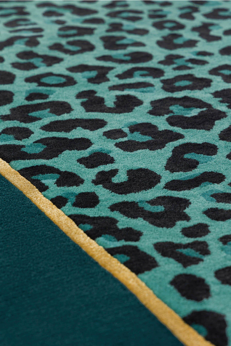 Tapis bleu en laine et viscose - Fauve Aqua - 7 - Toulemonde Bochart