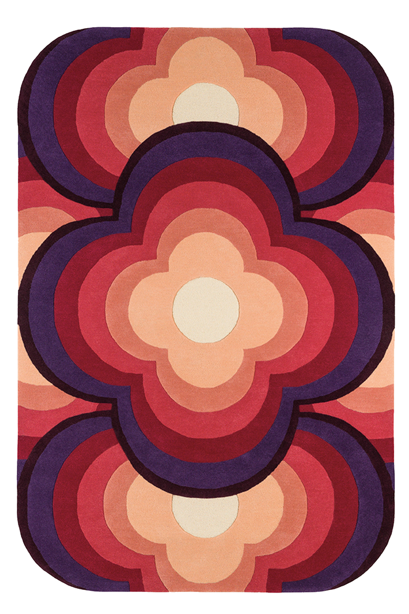 Tapis rose en laine - Flower Power Fushia - - Toulemonde Bochart
