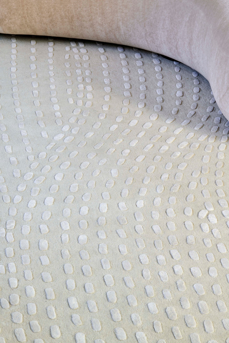 Tapis blanc en laine tencel - Kantha Blanc - 3 - Toulemonde Bochart