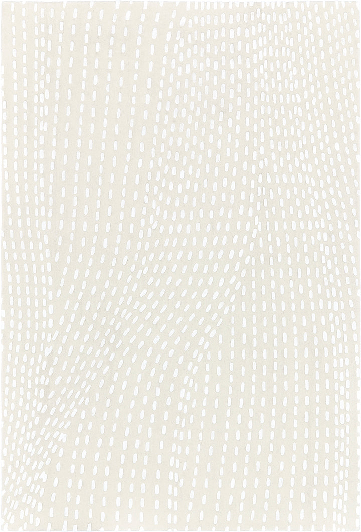 Tapis blanc en laine tencel - Kantha Blanc - 1 - Toulemonde Bochart