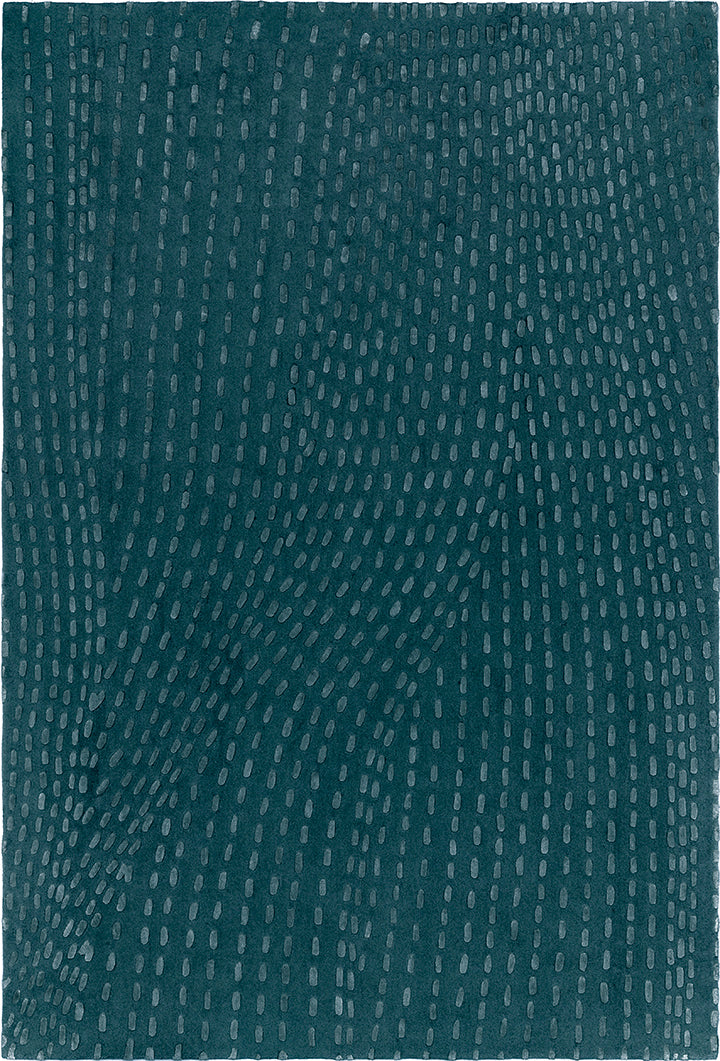 Tapis vert en laine tencel - Kantha Émeraude - 1 - Toulemonde Bochart