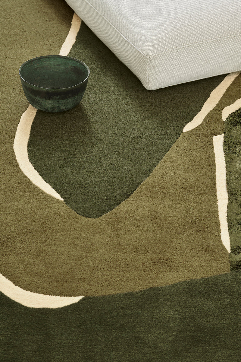 Tapis kaki en laine et viscose - Muse Kaki - 3 - Toulemonde Bochart