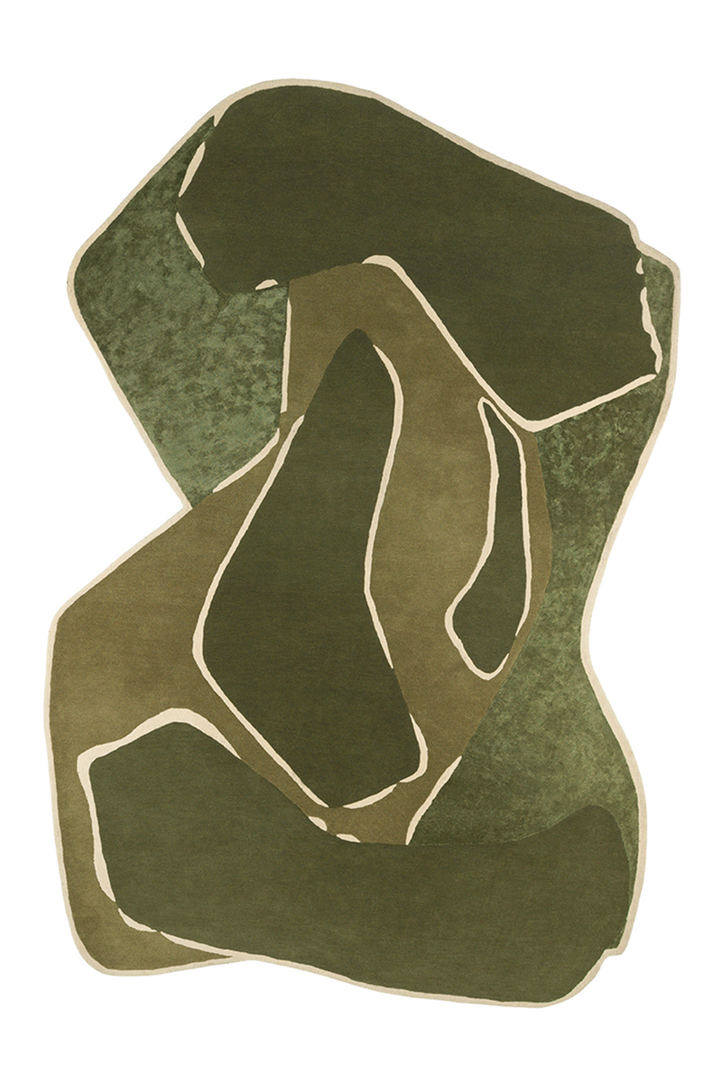 Tapis kaki en laine et viscose - Muse Kaki - 1 - Toulemonde Bochart