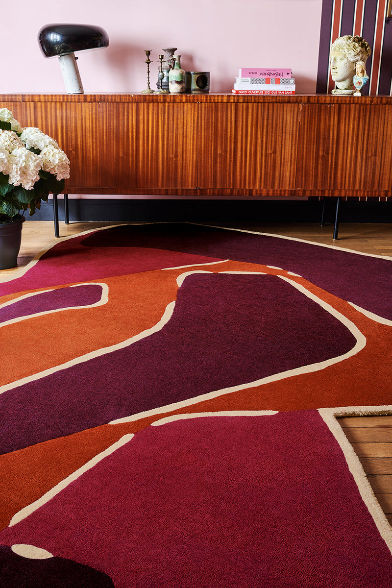 Tapis rouge en laine - Muse Rouge - 2 - Toulemonde Bochart