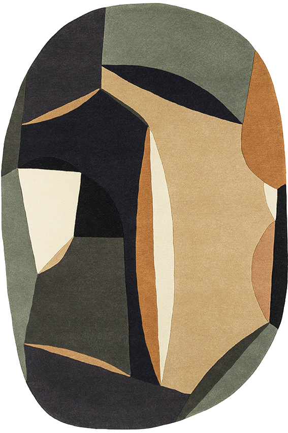 Tapis multicolore en laine - Polia Shape Automne - 1 - Toulemonde Bochart