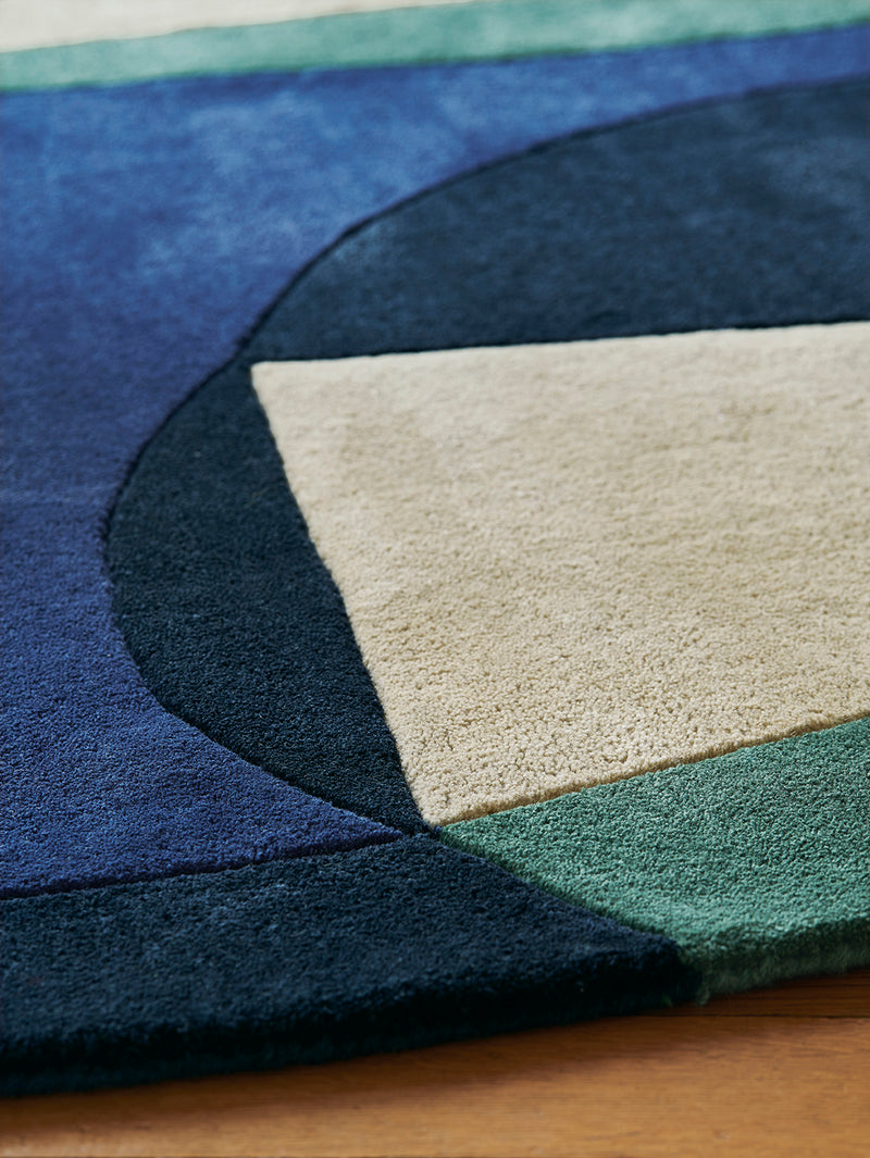 Tapis bleu en laine - Polia Shape Hiver - 3 - Toulemonde Bochart