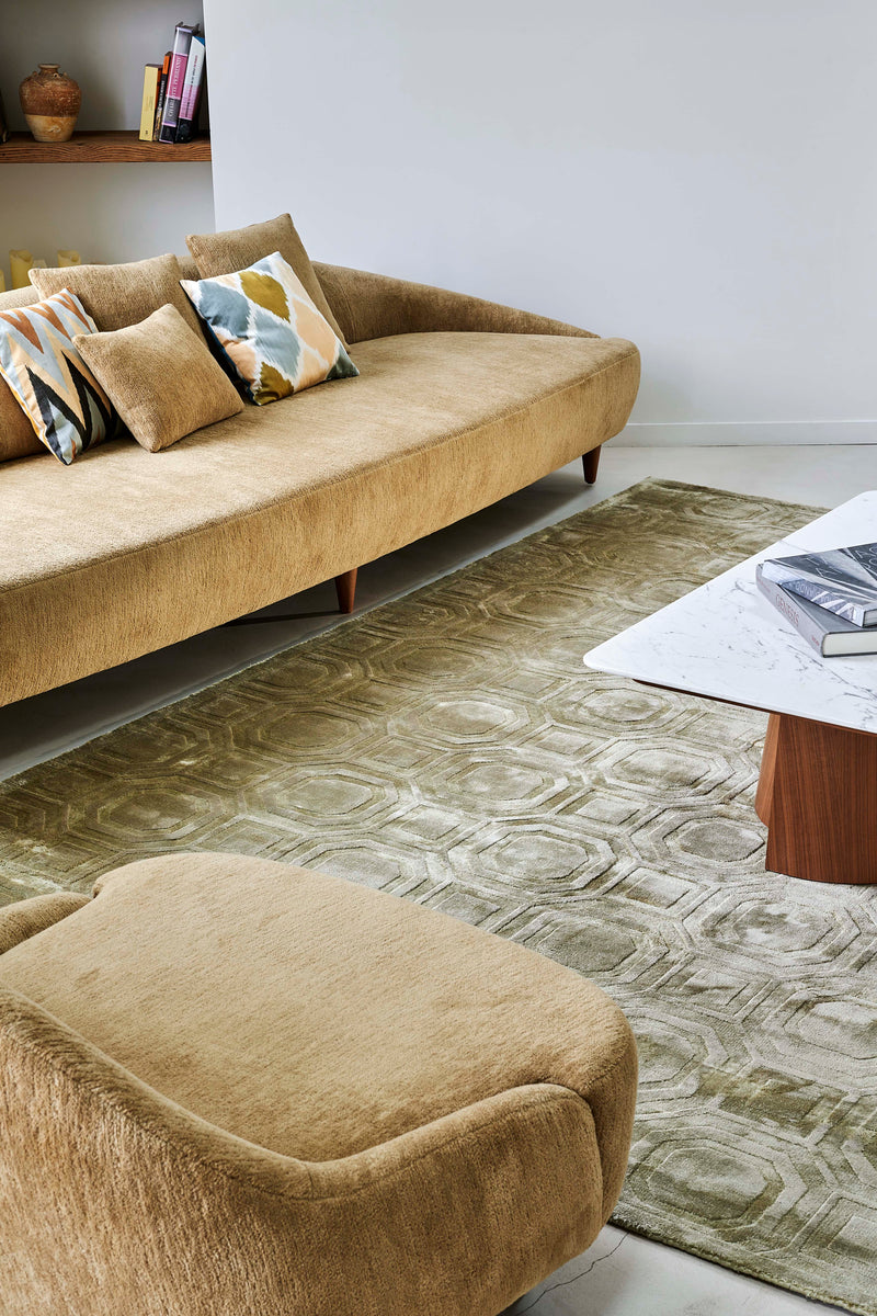 Tapis vert en tencel - Shaw Olive - 2 - Toulemonde Bochart
