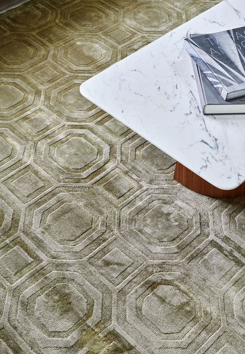 Tapis vert en tencel - Shaw Olive - 3 - Toulemonde Bochart