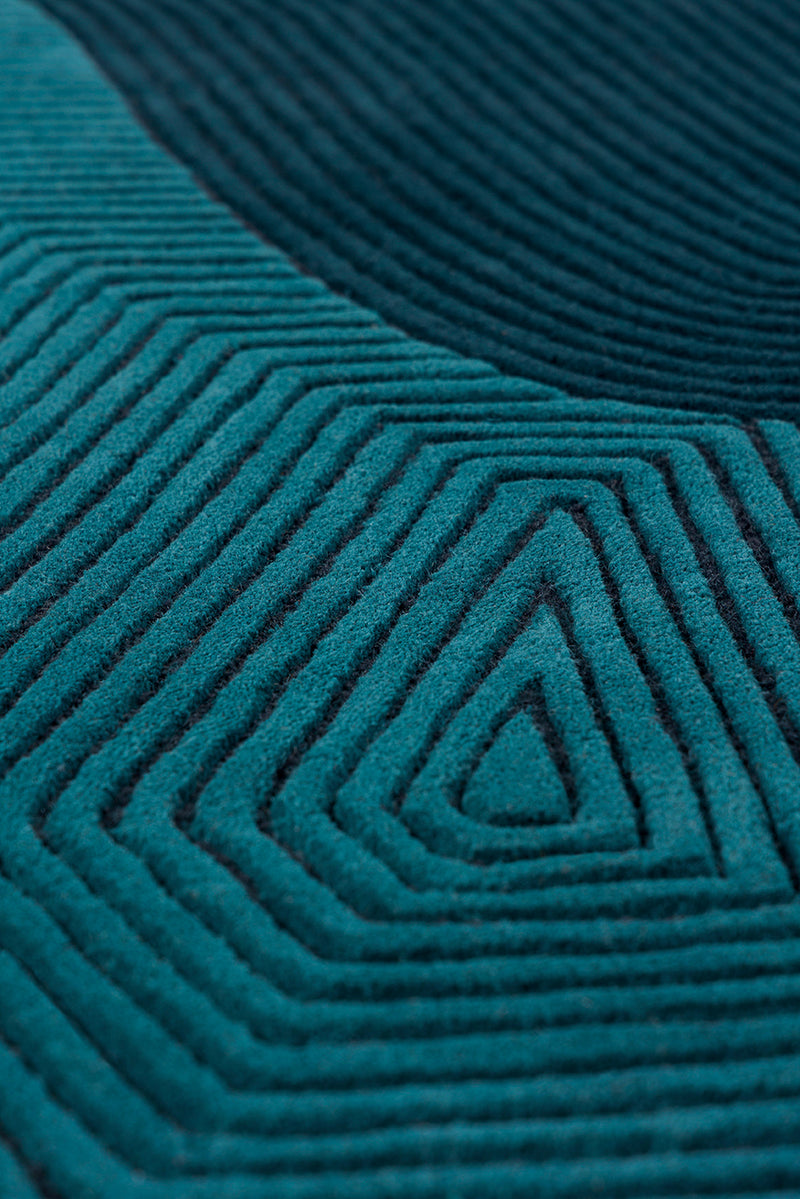 Tapis bleu en laine - Tumulus Bleu - 5 - Toulemonde Bochart