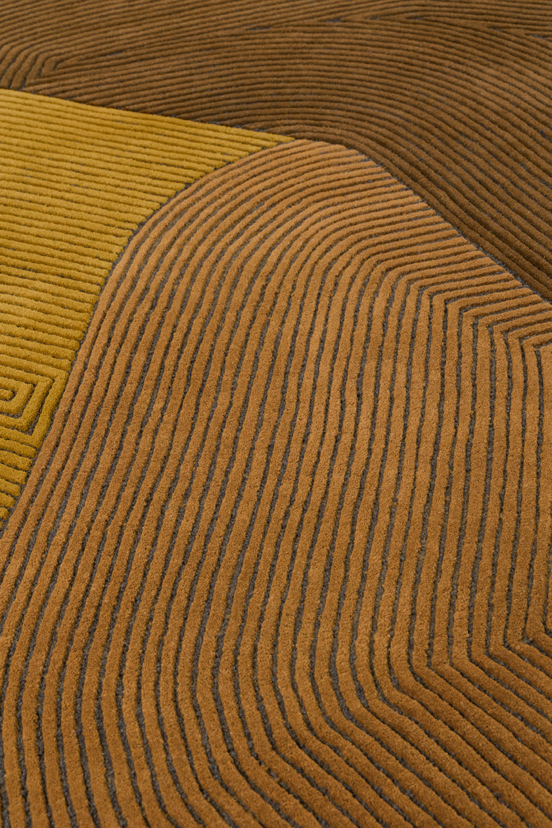 Tapis brun en laine - Tumulus Safran - 4 - Toulemonde Bochart