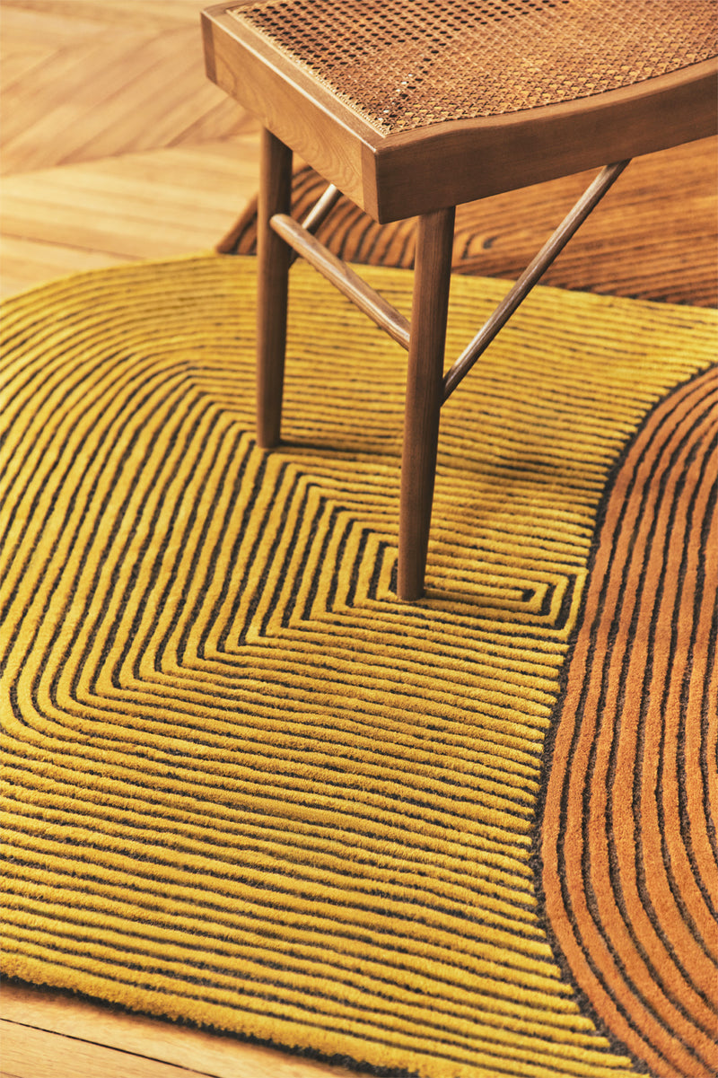 Tapis brun en laine - Tumulus Safran - 3 - Toulemonde Bochart