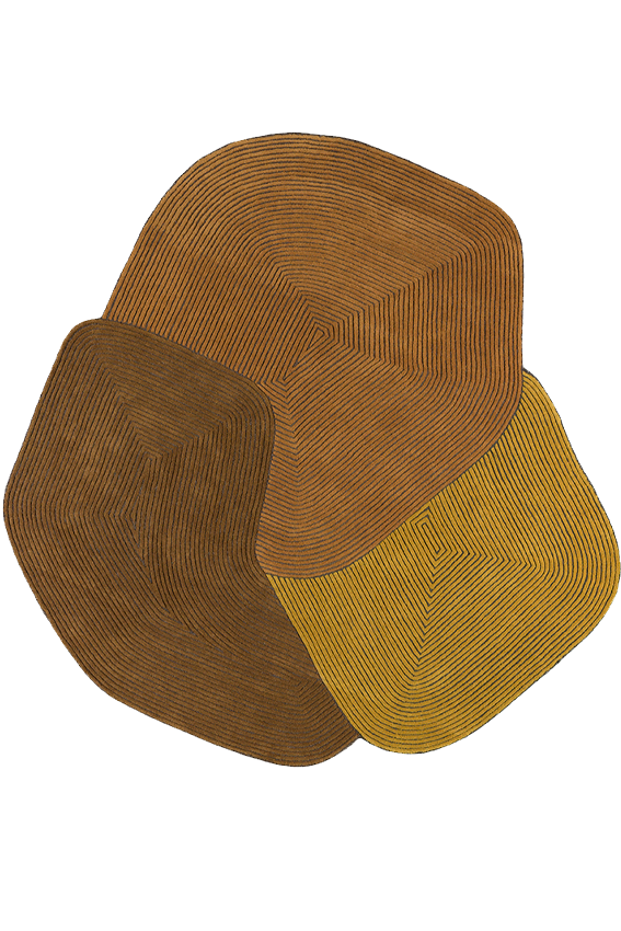 Tapis brun en laine - Tumulus Safran - 1 - Toulemonde Bochart