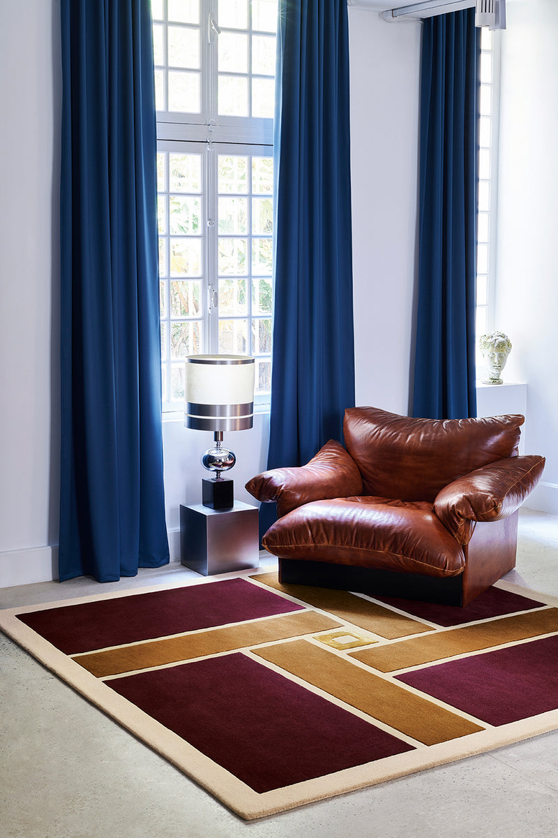 Tapis rouge en laine et viscose - Vintage Bordeaux - 2 - Toulemonde Bochart
