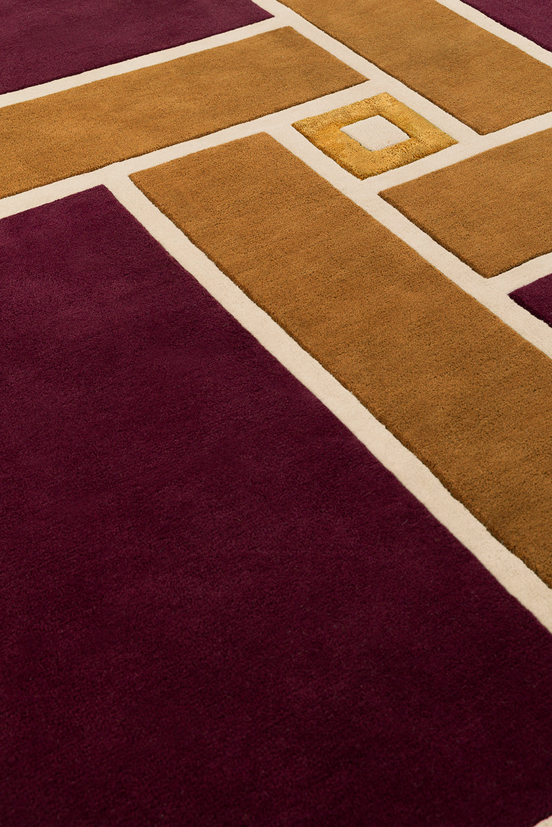 Tapis rouge en laine et viscose - Vintage Bordeaux - 4 - Toulemonde Bochart
