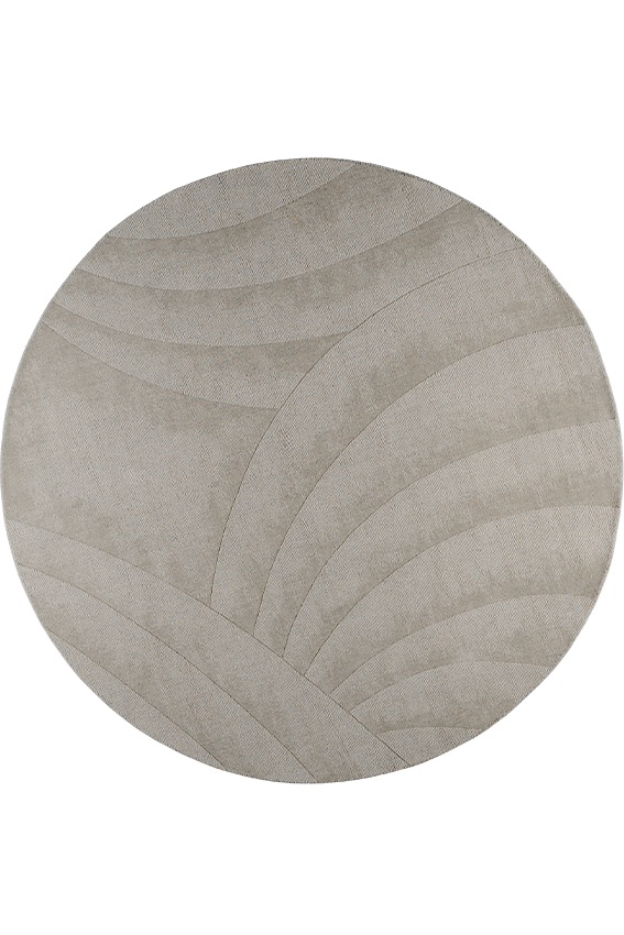 Tapis gris en laine - Volute Rond Silver - 1 - Toulemonde Bochart