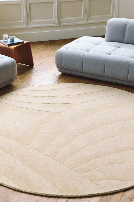 Tapis beige en laine - Volute Rond Beige - 2 - Toulemonde Bochart
