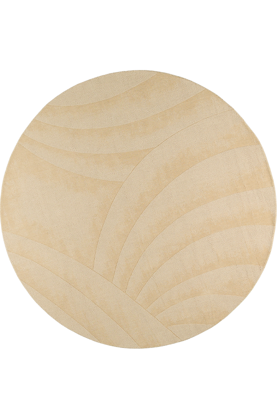 Tapis beige en laine - Volute Rond Beige - 1 - Toulemonde Bochart