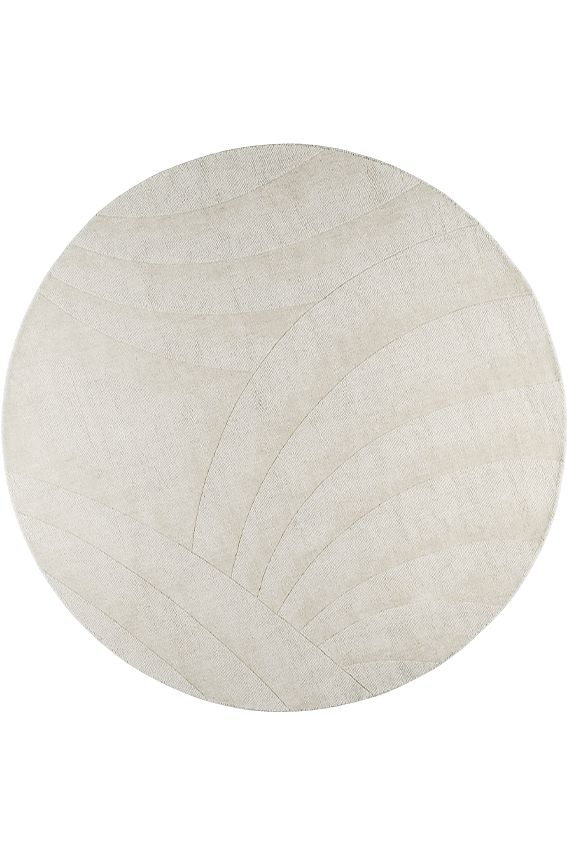 Tapis blanc en laine - Volute Rond Ecru - 1 - Toulemonde Bochart