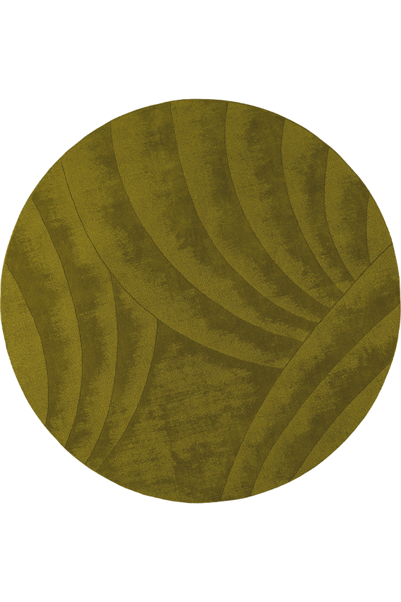 Tapis vert en laine - Volute Rond Vert - 1 - Toulemonde Bochart