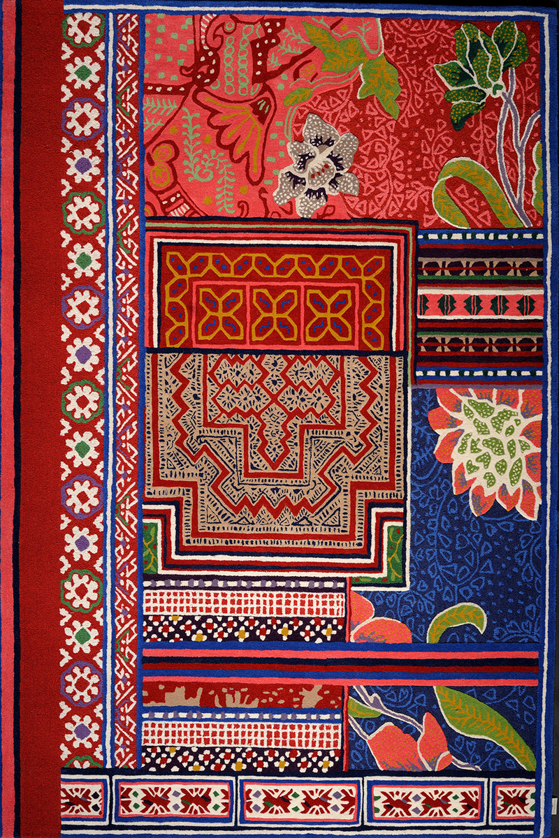 Tapis rouge en laine et viscose - Baya Multi rouge  - 1 - Toulemonde Bochart