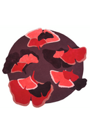 Tapis rouge en laine - Ginkgo Opera Rond  - 1 - Toulemonde Bochart