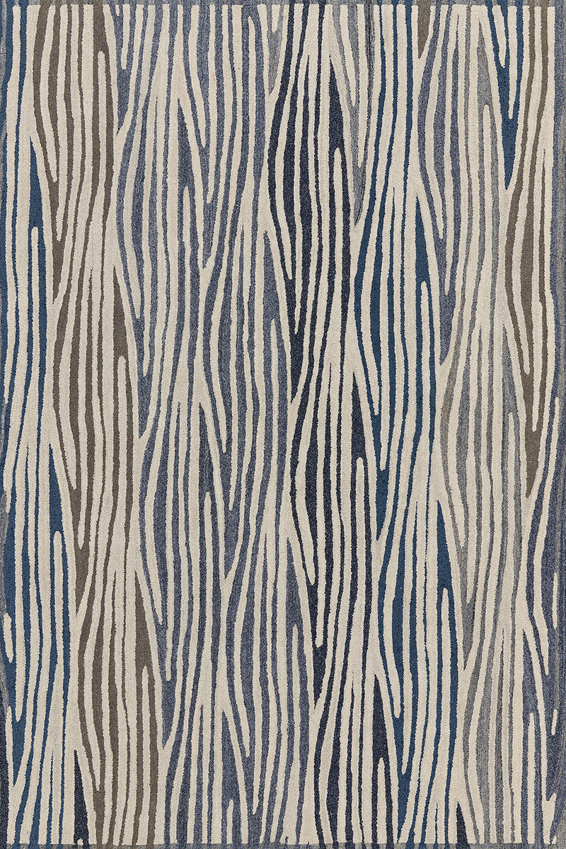 Tapis bleu en PET recyclé - Petra Nuit  - 1 - Toulemonde Bochart