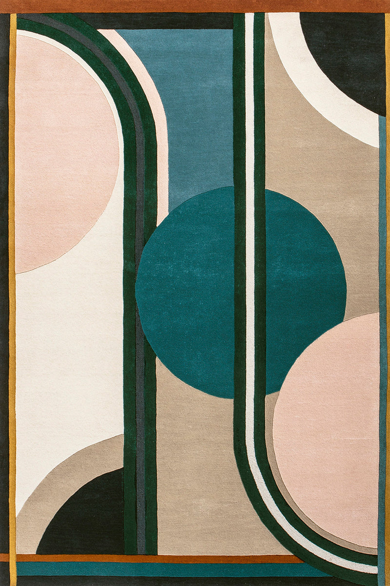 Tapis bleu vert en laine - Sonia Multi  - 1 - Toulemonde Bochart