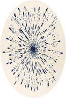 Tapis beige en laine viscose - Paint Oval Bleu - 1 - Toulemonde Bochart