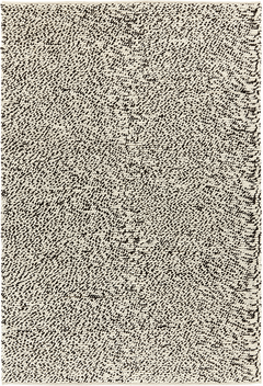 Tapis noir en laine polyester - Serac Noir Blanc - 1 - Toulemonde Bochart
