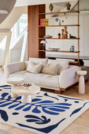 Tapis bleu en laine - Corail Bleu - 2 - Toulemonde Bochart