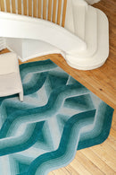 Tapis bleu en laine - Flow Aqua - 2 - Toulemonde Bochart