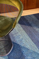 Tapis bleu 100% golden jute - Almonia Bleu - 5 - Toulemonde Bochart