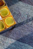 Tapis bleu 100% golden jute - Almonia Bleu - 6 - Toulemonde Bochart