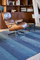 Tapis bleu 100% golden jute - Almonia Bleu - 3 - Toulemonde Bochart