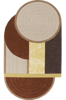 Tapis brun en laine tencel - Bijoux Precieux Brun - 1 - Toulemonde Bochart