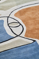 Tapis bleu en laine et viscose - Bleu des yeux Multi  - 4 - Toulemonde Bochart