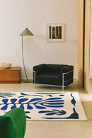 Tapis bleu en laine - Corail Bleu - 4 - Toulemonde Bochart