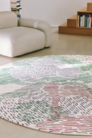 Tapis multicolore en laine - Paysage Rond Printemps - 2 - Toulemonde Bochart